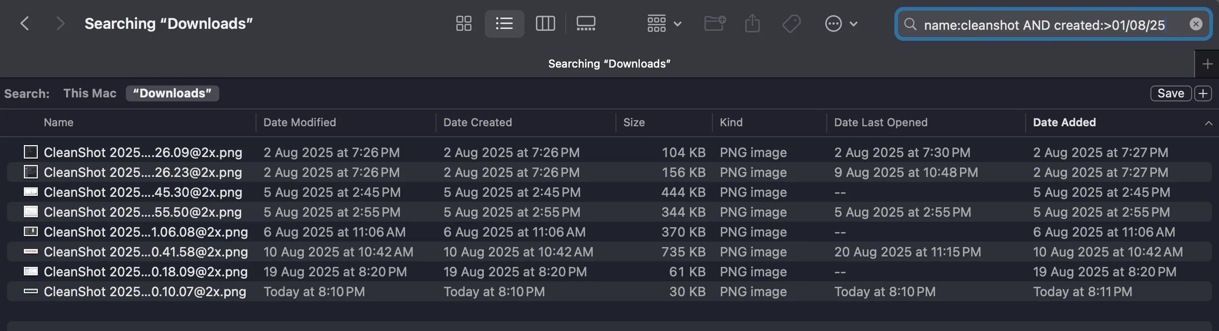 Boolean operator in Finder search box